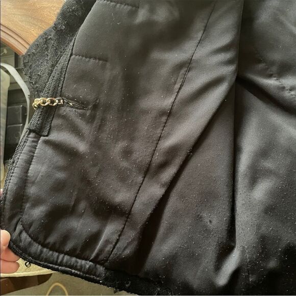 VINTAGE Paula Klein Paris Couture Wool 2-PC Suit Blazer Skirt Black L - Picture 16 of 16